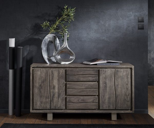 DELIFE Sideboard Live-Edge 147 cm Akazie Platin 3 Schübe 2 Türen, Sideboards, Baumkantenmöbel, Massivholzmöbel, Massivholz, Baumkante, Wolf Live Edge DELIFE Sideboard Live-Edge 147 cm Akazie Platin 3 Schübe 2 Türen, Sideboards, Baumkantenmöbel, Massivholzmöbel, Massivholz, Baumkante, Wolf Live Edge