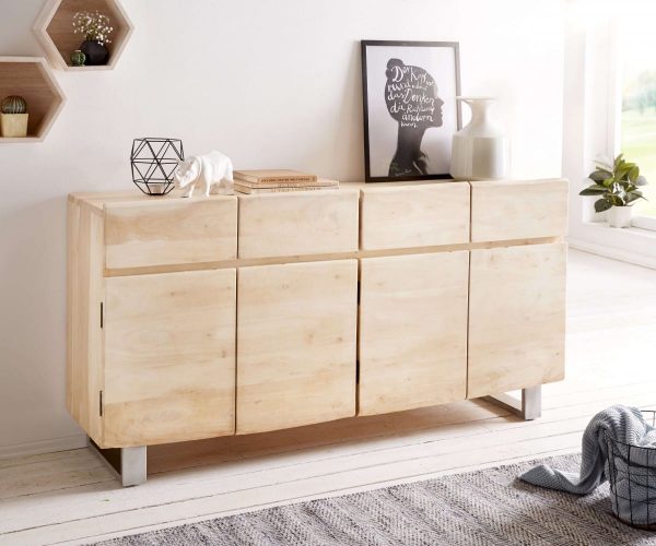 DELIFE Sideboard Live-Edge 172 cm Akazie Gebleicht 4 Türen 4 Schübe, Sideboards, Baumkantenmöbel, Massivholzmöbel, Massivholz, Baumkante, Wolf Live Edge DELIFE Sideboard Live-Edge 172 cm Akazie Gebleicht 4 Türen 4 Schübe, Sideboards, Baumkantenmöbel, Massivholzmöbel, Massivholz, Baumkante, Wolf Live Edge