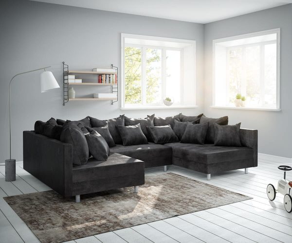 DELIFE Wohnlandschaft Clovis Anthrazit Antik Optik Modulsofa, Design Wohnlandschaften, Couch Loft, Modulsofa, modular DELIFE Wohnlandschaft Clovis Anthrazit Antik Optik Modulsofa, Design Wohnlandschaften, Couch Loft, Modulsofa, modular