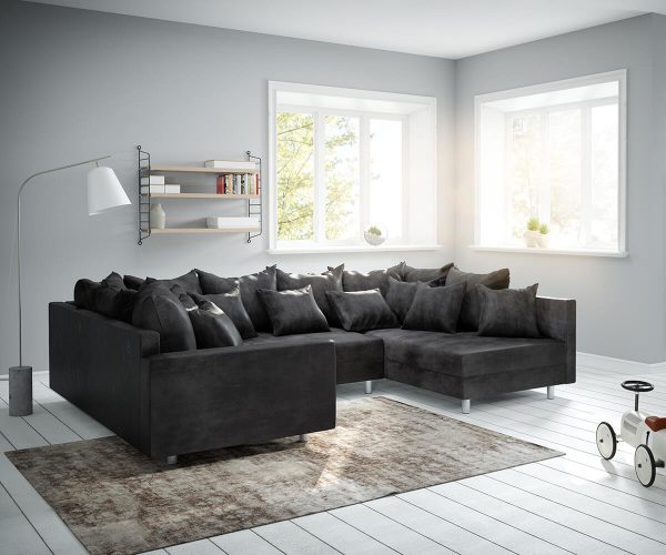 DELIFE Wohnlandschaft Clovis Anthrazit Antik Optik modular Armlehne, Design Wohnlandschaften, Couch Loft, Modulsofa, modular DELIFE Wohnlandschaft Clovis Anthrazit Antik Optik modular Armlehne, Design Wohnlandschaften, Couch Loft, Modulsofa, modular