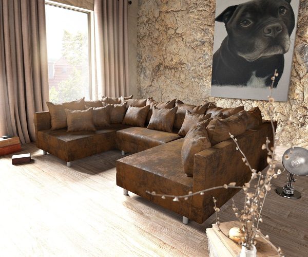 DELIFE Wohnlandschaft Clovis Braun Antik Optik Modulsofa, Design Wohnlandschaften, Couch Loft, Modulsofa, modular DELIFE Wohnlandschaft Clovis Braun Antik Optik Modulsofa, Design Wohnlandschaften, Couch Loft, Modulsofa, modular