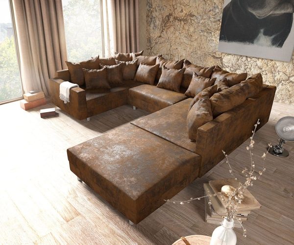 DELIFE Wohnlandschaft Clovis Braun Antik Optik modular Hocker Armlehne, Design Wohnlandschaften, Couch Loft, Modulsofa, modular DELIFE Wohnlandschaft Clovis Braun Antik Optik modular Hocker Armlehne, Design Wohnlandschaften, Couch Loft, Modulsofa, modular