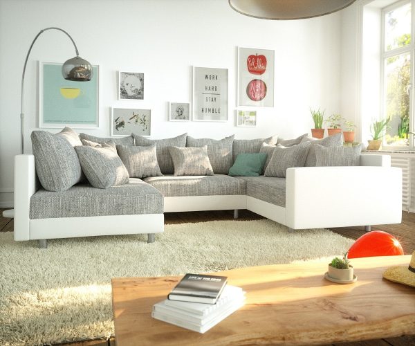 DELIFE Wohnlandschaft Clovis Weiss Hellgrau Modulsofa Armlehne, Design Wohnlandschaften, Couch Loft, Modulsofa, modular DELIFE Wohnlandschaft Clovis Weiss Hellgrau Modulsofa Armlehne, Design Wohnlandschaften, Couch Loft, Modulsofa, modular