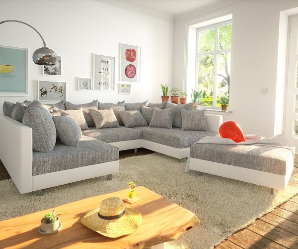 DELIFE Wohnlandschaft Clovis Weiss Hellgrau Modulsofa Hocker, Design Wohnlandschaften, Couch Loft, Modulsofa, modular DELIFE Wohnlandschaft Clovis Weiss Hellgrau Modulsofa Hocker, Design Wohnlandschaften, Couch Loft, Modulsofa, modular