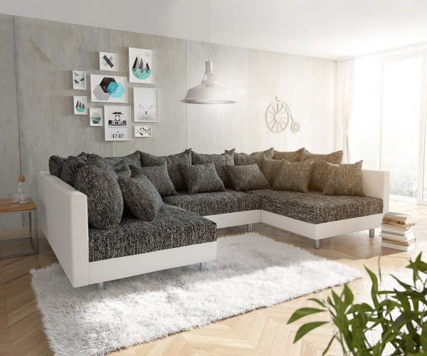 DELIFE Wohnlandschaft Clovis Weiss Schwarz Modulares Sofa, Design Wohnlandschaften, Couch Loft, Modulsofa, modular DELIFE Wohnlandschaft Clovis Weiss Schwarz Modulares Sofa, Design Wohnlandschaften, Couch Loft, Modulsofa, modular