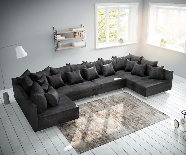 DELIFE Wohnlandschaft Clovis XL Anthrazit Antik Optik Modulsofa, Design Wohnlandschaften, Couch Loft, Modulsofa, modular DELIFE Wohnlandschaft Clovis XL Anthrazit Antik Optik Modulsofa, Design Wohnlandschaften, Couch Loft, Modulsofa, modular