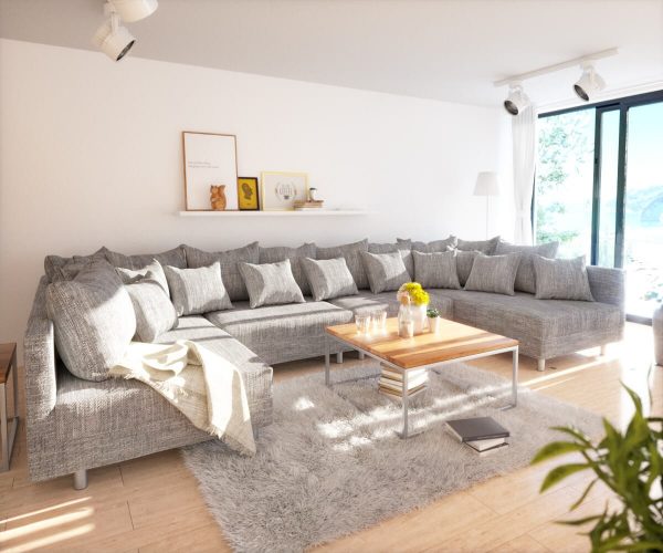 DELIFE Wohnlandschaft Clovis XL Hellgrau Strukturstoff Modulsofa, Design Wohnlandschaften, Couch Loft, Modulsofa, modular DELIFE Wohnlandschaft Clovis XL Hellgrau Strukturstoff Modulsofa, Design Wohnlandschaften, Couch Loft, Modulsofa, modular