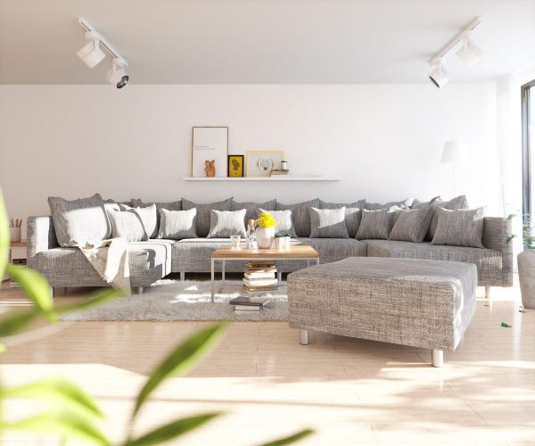 DELIFE Wohnlandschaft Clovis XL Hellgrau Strukturstoff Modulsofa Hocker, Design Wohnlandschaften, Couch Loft, Modulsofa, modular DELIFE Wohnlandschaft Clovis XL Hellgrau Strukturstoff Modulsofa Hocker, Design Wohnlandschaften, Couch Loft, Modulsofa, modular