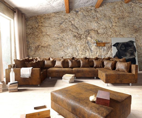 DELIFE Wohnlandschaft Clovis XL modular Braun Antik Optik Hocker Armlehne, Design Wohnlandschaften, Couch Loft, Modulsofa, modular DELIFE Wohnlandschaft Clovis XL modular Braun Antik Optik Hocker Armlehne, Design Wohnlandschaften, Couch Loft, Modulsofa, modular