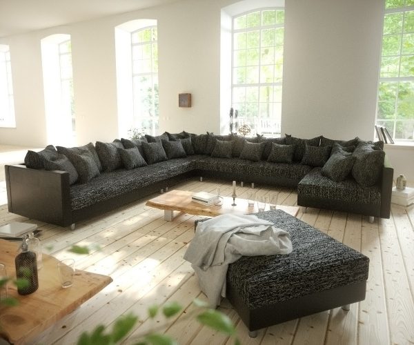 DELIFE Wohnlandschaft Clovis XXL Schwarz Hocker Ottomane Links modular, Design Wohnlandschaften, Couch Loft, Modulsofa, modular DELIFE Wohnlandschaft Clovis XXL Schwarz Hocker Ottomane Links modular, Design Wohnlandschaften, Couch Loft, Modulsofa, modular