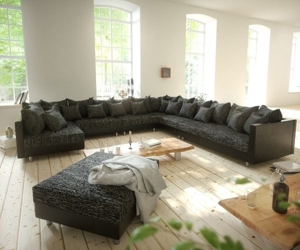 DELIFE Wohnlandschaft Clovis XXL Schwarz Modular Hocker Ottomane Rechts, Design Wohnlandschaften, Couch Loft, Modulsofa, modular DELIFE Wohnlandschaft Clovis XXL Schwarz Modular Hocker Ottomane Rechts, Design Wohnlandschaften, Couch Loft, Modulsofa, modular