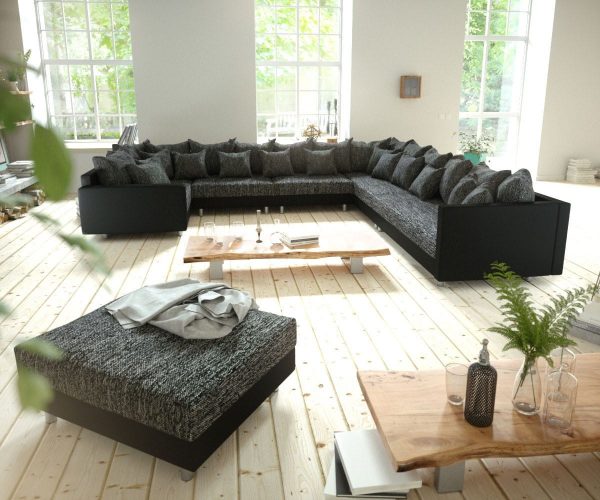 DELIFE Wohnlandschaft Clovis XXL Schwarz modular Hocker Armlehne Ottomane Rechts, Design Wohnlandschaften, Couch Loft, Modulsofa, modular DELIFE Wohnlandschaft Clovis XXL Schwarz modular Hocker Armlehne Ottomane Rechts, Design Wohnlandschaften, Couch Loft, Modulsofa, modular