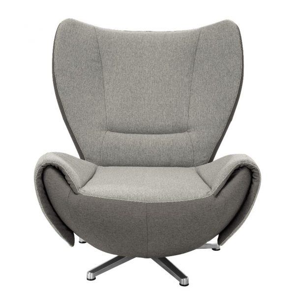 Designer Drehsessel Tom Webstoff - Grau / Braun Designer Drehsessel Tom Webstoff - Grau / Braun