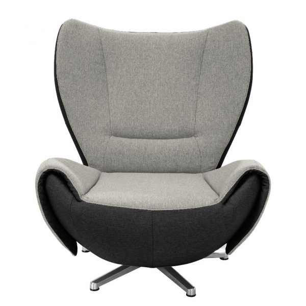 Designer Drehsessel Tom Webstoff - Grau / Schwarz Designer Drehsessel Tom Webstoff - Grau / Schwarz
