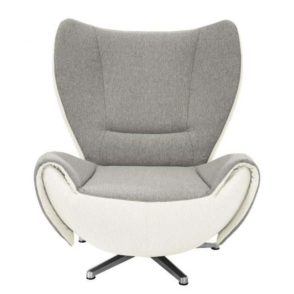 Designer Drehsessel Tom Webstoff - Grau / Weiß Designer Drehsessel Tom Webstoff - Grau / Weiß