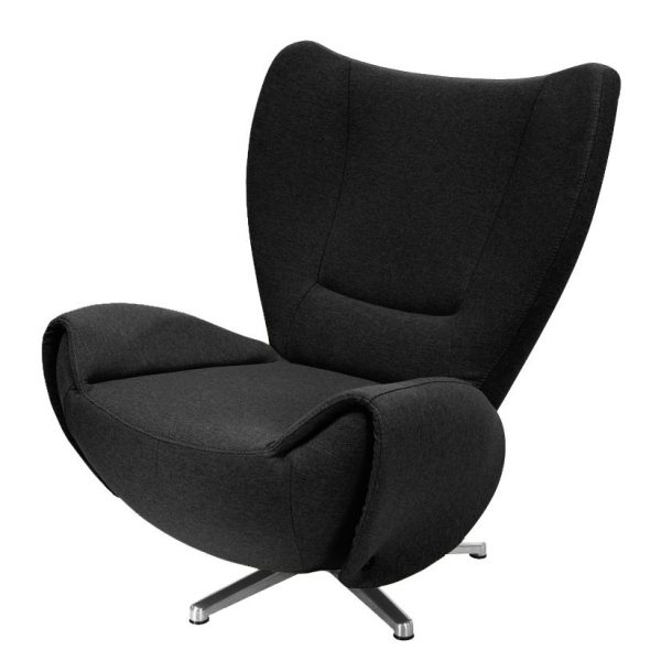 Designer Drehsessel Tom Webstoff - Schwarz Designer Drehsessel Tom Webstoff - Schwarz