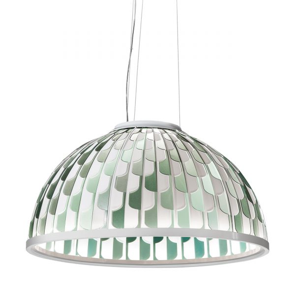 Dome LED Pendelleuchte 75 weiss-grün Dome LED Pendelleuchte 75 weiss-grün