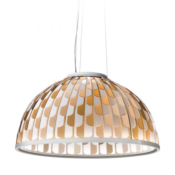 Dome LED Pendelleuchte 75 weiss-orange Dome LED Pendelleuchte 75 weiss-orange