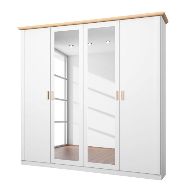 Drehtürenschrank Annett II - Alpinweiß / Esche Coimbra - 181 cm (4-türig) Drehtürenschrank Annett II - Alpinweiß / Esche Coimbra - 181 cm (4-türig)