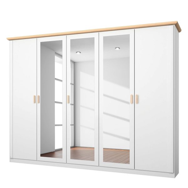 Drehtürenschrank Annett II - Alpinweiß / Esche Coimbra - 226 cm (5-türig) Drehtürenschrank Annett II - Alpinweiß / Esche Coimbra - 226 cm (5-türig)