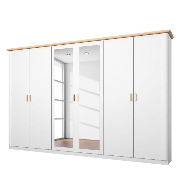 Drehtürenschrank Annett II - Alpinweiß / Esche Coimbra - 271 cm (6-türig) Drehtürenschrank Annett II - Alpinweiß / Esche Coimbra - 271 cm (6-türig)