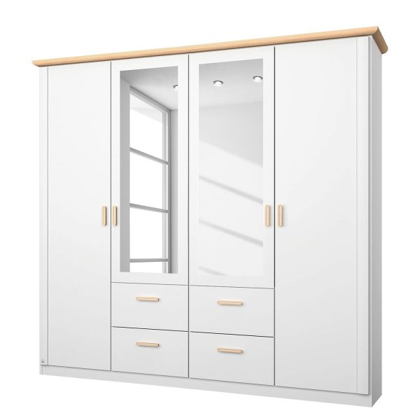 Drehtürenschrank Annett III - Alpinweiß / Esche Coimbra - 181 cm (4-türig) Drehtürenschrank Annett III - Alpinweiß / Esche Coimbra - 181 cm (4-türig)