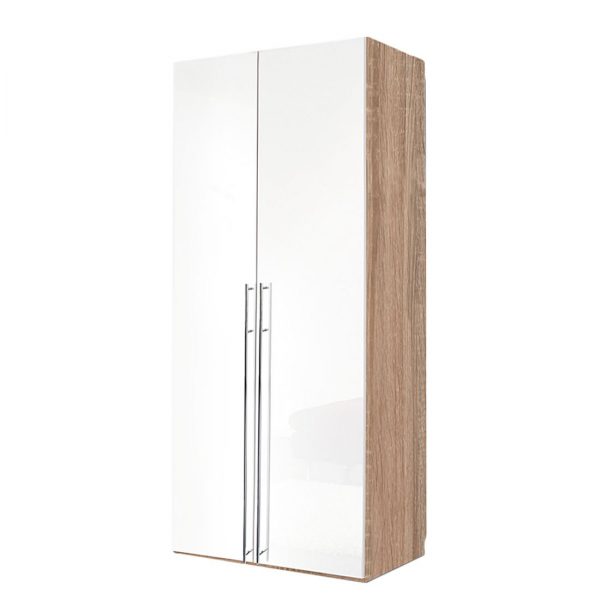 Drehtürenschrank Brooklyn X - Sonoma-Eiche Dekor/Weißlack - 100 cm (2-türig) - 216 cm Drehtürenschrank Brooklyn X - Sonoma-Eiche Dekor/Weißlack - 100 cm (2-türig) - 216 cm