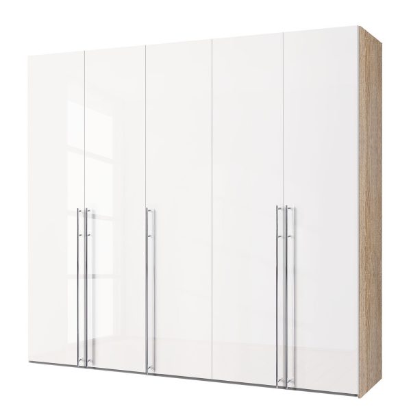 Drehtürenschrank Brooklyn X - Sonoma-Eiche Dekor/Weißlack - 250 cm (5-türig) - 216 cm Drehtürenschrank Brooklyn X - Sonoma-Eiche Dekor/Weißlack - 250 cm (5-türig) - 216 cm