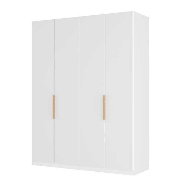 Drehtürenschrank SKØP I - Mattglas Weiß - 181 cm (4-türig) - 222 cm - Comfort Drehtürenschrank SKØP I - Mattglas Weiß - 181 cm (4-türig) - 222 cm - Comfort