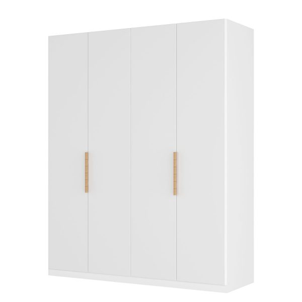 Drehtürenschrank SKØP I - Mattglas Weiß - 181 cm (4-türig) - 236 cm - Basic Drehtürenschrank SKØP I - Mattglas Weiß - 181 cm (4-türig) - 236 cm - Basic