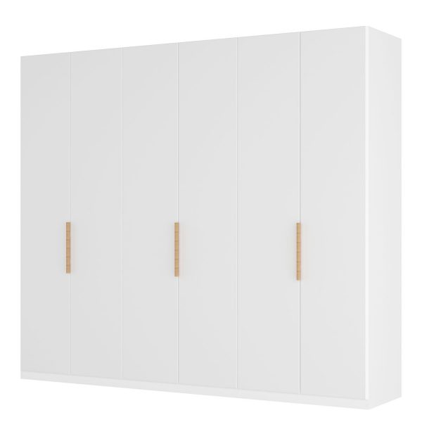 Drehtürenschrank SKØP I - Mattglas Weiß - 270 cm (6-türig) - 222 cm - Basic Drehtürenschrank SKØP I - Mattglas Weiß - 270 cm (6-türig) - 222 cm - Basic