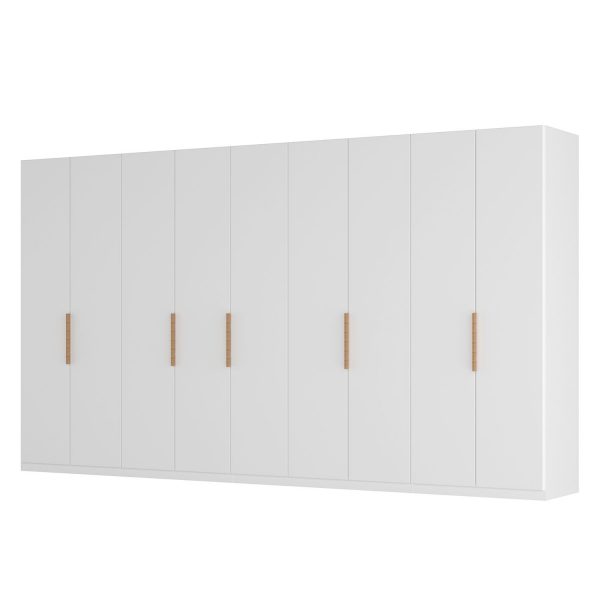 Drehtürenschrank SKØP I - Mattglas Weiß - 405 cm (9-türig) - 236 cm - Comfort Drehtürenschrank SKØP I - Mattglas Weiß - 405 cm (9-türig) - 236 cm - Comfort
