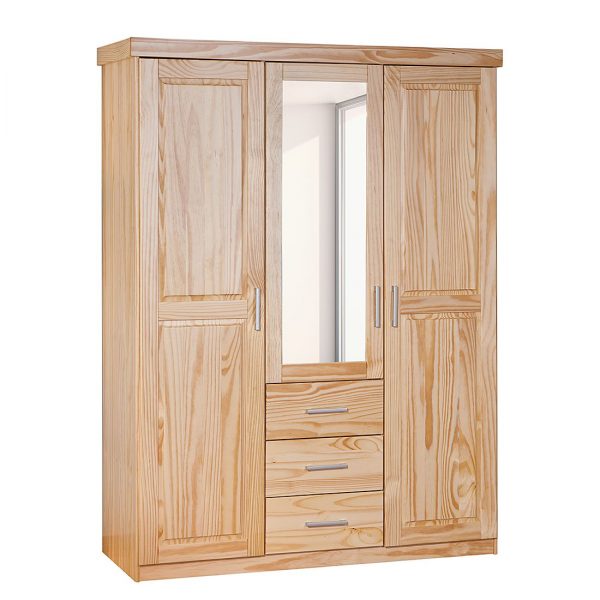 Drehtürenschrank Sten IV - Kiefer massiv - Natur Drehtürenschrank Sten IV - Kiefer massiv - Natur