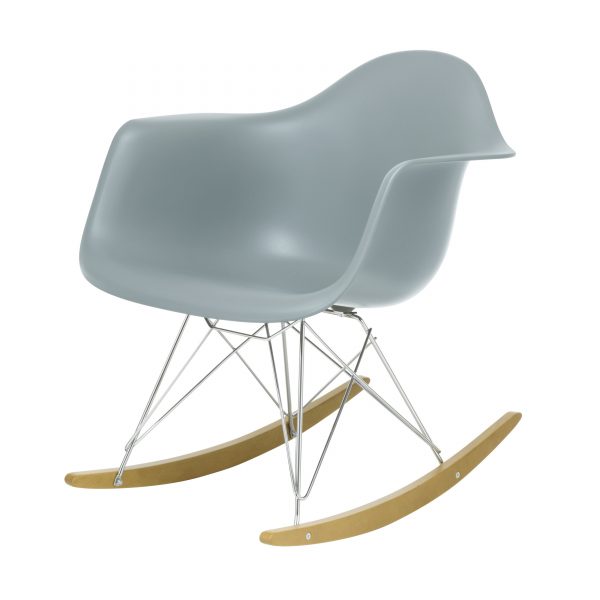 Eames Plastic Armchair RAR Schaukelstuhl eisgrau-chrom Eames Plastic Armchair RAR Schaukelstuhl eisgrau-chrom