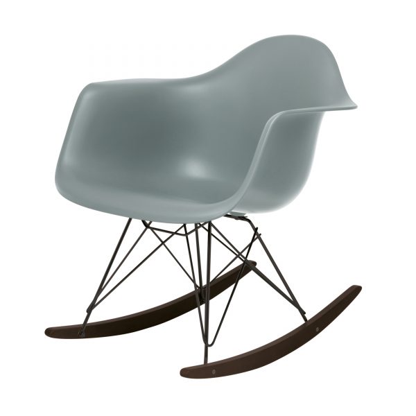 Eames Plastic Armchair RAR Schaukelstuhl eisgrau-schwarz Eames Plastic Armchair RAR Schaukelstuhl eisgrau-schwarz