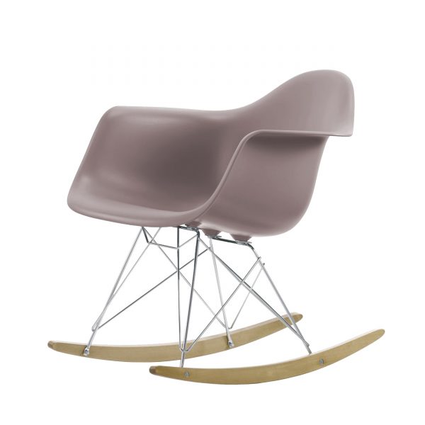 Eames Plastic Armchair RAR Schaukelstuhl mauve grau-chrom Eames Plastic Armchair RAR Schaukelstuhl mauve grau-chrom