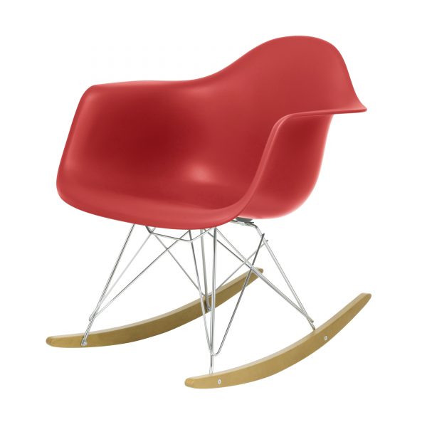 Eames Plastic Armchair RAR Schaukelstuhl oxidrot-chrom Eames Plastic Armchair RAR Schaukelstuhl oxidrot-chrom
