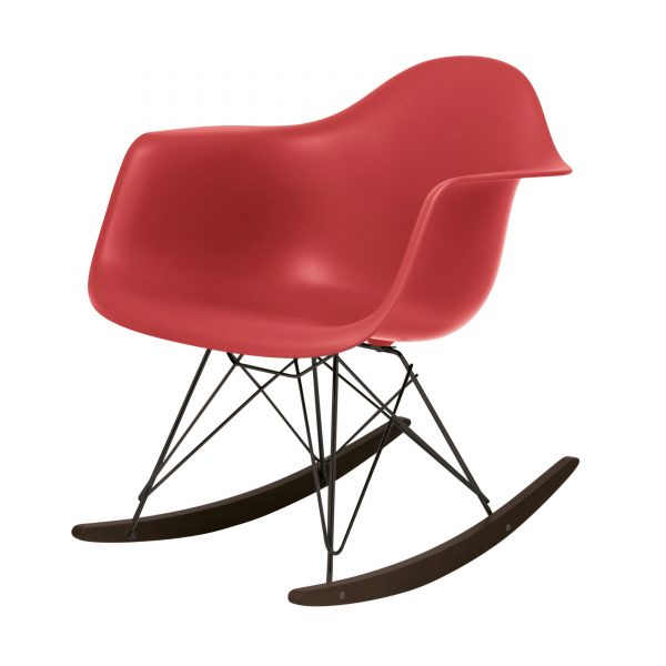 Eames Plastic Armchair RAR Schaukelstuhl oxidrot-schwarz Eames Plastic Armchair RAR Schaukelstuhl oxidrot-schwarz