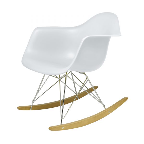 Eames Plastic Armchair RAR Schaukelstuhl weiss-chrom Eames Plastic Armchair RAR Schaukelstuhl weiss-chrom