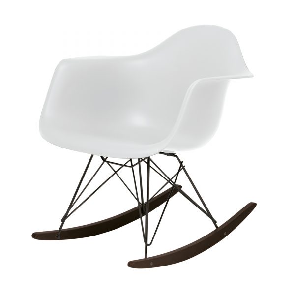 Eames Plastic Armchair RAR Schaukelstuhl weiß-schwarz Eames Plastic Armchair RAR Schaukelstuhl weiß-schwarz