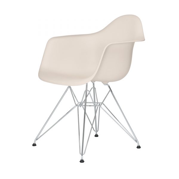 Eames Plastic Armchair Stuhl DAR mit Filzgleitern creme-chrom neue Maße Eames Plastic Armchair Stuhl DAR mit Filzgleitern creme-chrom neue Maße