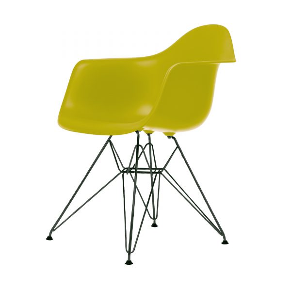 Eames Plastic Armchair Stuhl DAR mit Filzgleitern senf-schwarz Eames Plastic Armchair Stuhl DAR mit Filzgleitern senf-schwarz