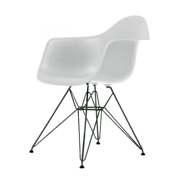 Eames Plastic Armchair Stuhl DAR mit Filzgleitern weiss-schwarz Eames Plastic Armchair Stuhl DAR mit Filzgleitern weiss-schwarz