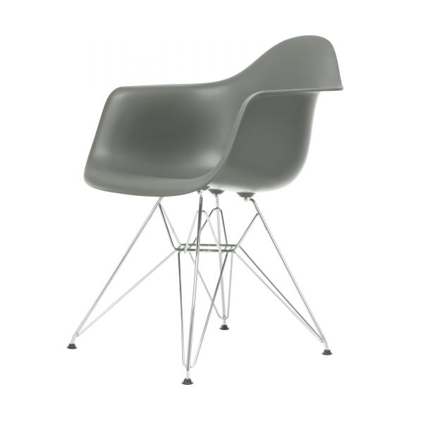 Eames Plastic Armchair Stuhl DAR mit Kunststoffgleitern basalt-chrom neue Maße Eames Plastic Armchair Stuhl DAR mit Kunststoffgleitern basalt-chrom neue Maße