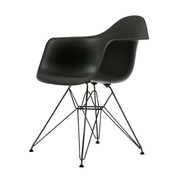 Eames Plastic Armchair Stuhl DAR mit Kunststoffgleitern basic dark-schwarz Eames Plastic Armchair Stuhl DAR mit Kunststoffgleitern basic dark-schwarz