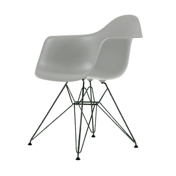 Eames Plastic Armchair Stuhl DAR mit Kunststoffgleitern mauve grau-schwarz Eames Plastic Armchair Stuhl DAR mit Kunststoffgleitern mauve grau-schwarz