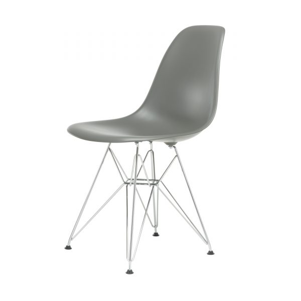 Eames Plastic Side Chair Stuhl DSR chrom mit Filzgleitern basalt-chrom neue Maße Eames Plastic Side Chair Stuhl DSR chrom mit Filzgleitern basalt-chrom neue Maße
