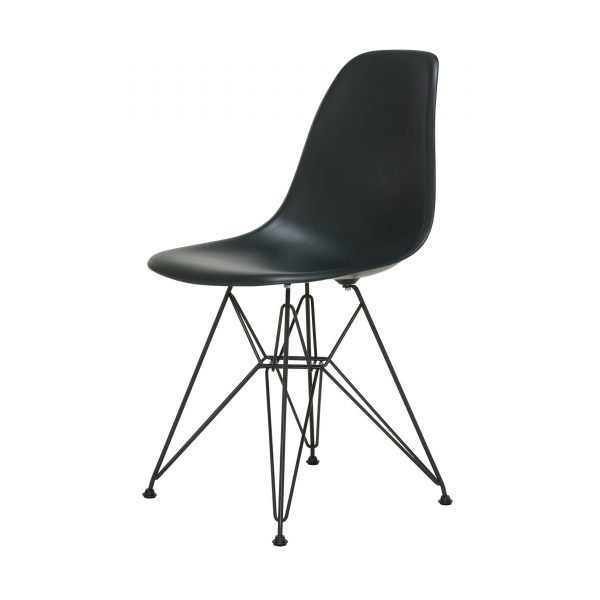 Eames Plastic Side Chair Stuhl DSR mit Filzgleitern basic dark-schwarz neue Maße Eames Plastic Side Chair Stuhl DSR mit Filzgleitern basic dark-schwarz neue Maße