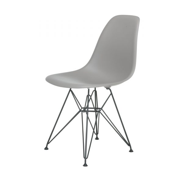Eames Plastic Side Chair Stuhl DSR mit Kunststoffgleitern mauve grau-schwarz neue Maße Eames Plastic Side Chair Stuhl DSR mit Kunststoffgleitern mauve grau-schwarz neue Maße