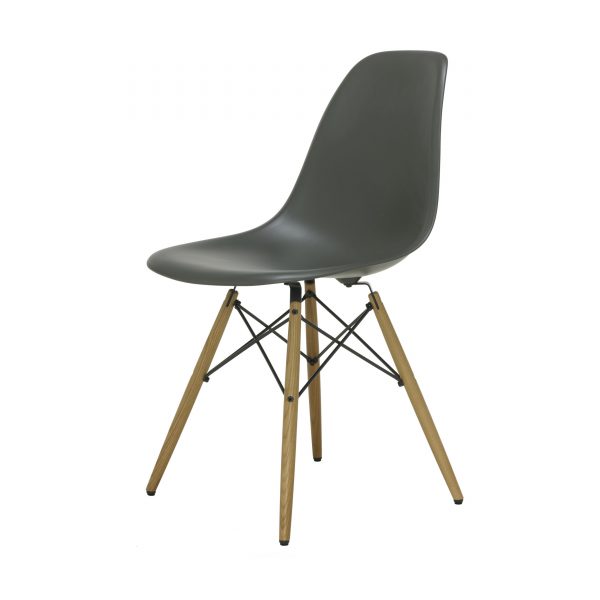 Eames Plastic Side Chair Stuhl DSW mit Filzgleitern basalt Esche neue Maße Eames Plastic Side Chair Stuhl DSW mit Filzgleitern basalt Esche neue Maße
